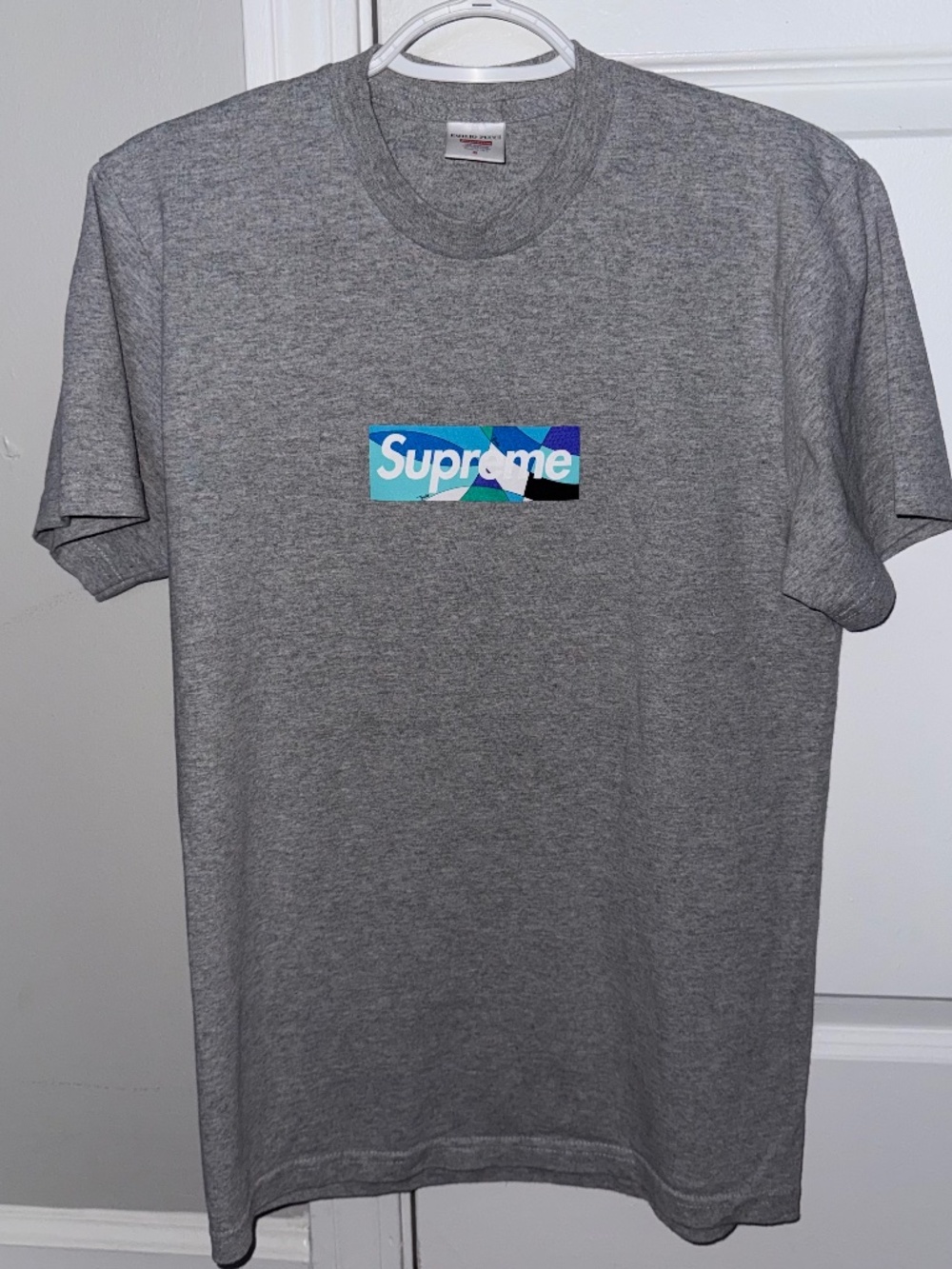 Supreme x Emilio Pucci Box Logo Tee Heather Grey Size Small